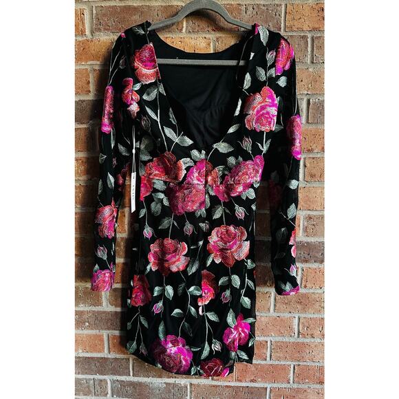 Siena Mini Rose Black Elegant Dress 8 - Picture 2 of 4